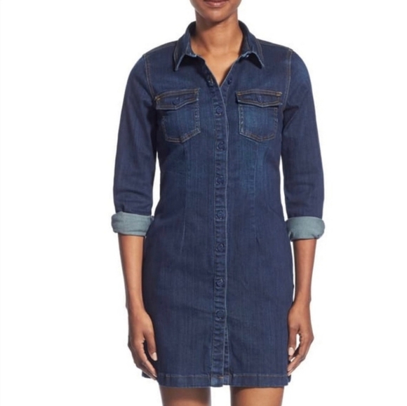 {Kut From The Kloth} Women's Blake Denim Button Front Dress - Size Large - Picture 1 of 17